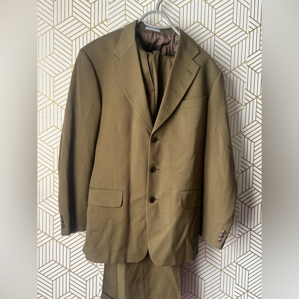 Bacharach 100%Wool blazer and pants set men’s olive sz 42